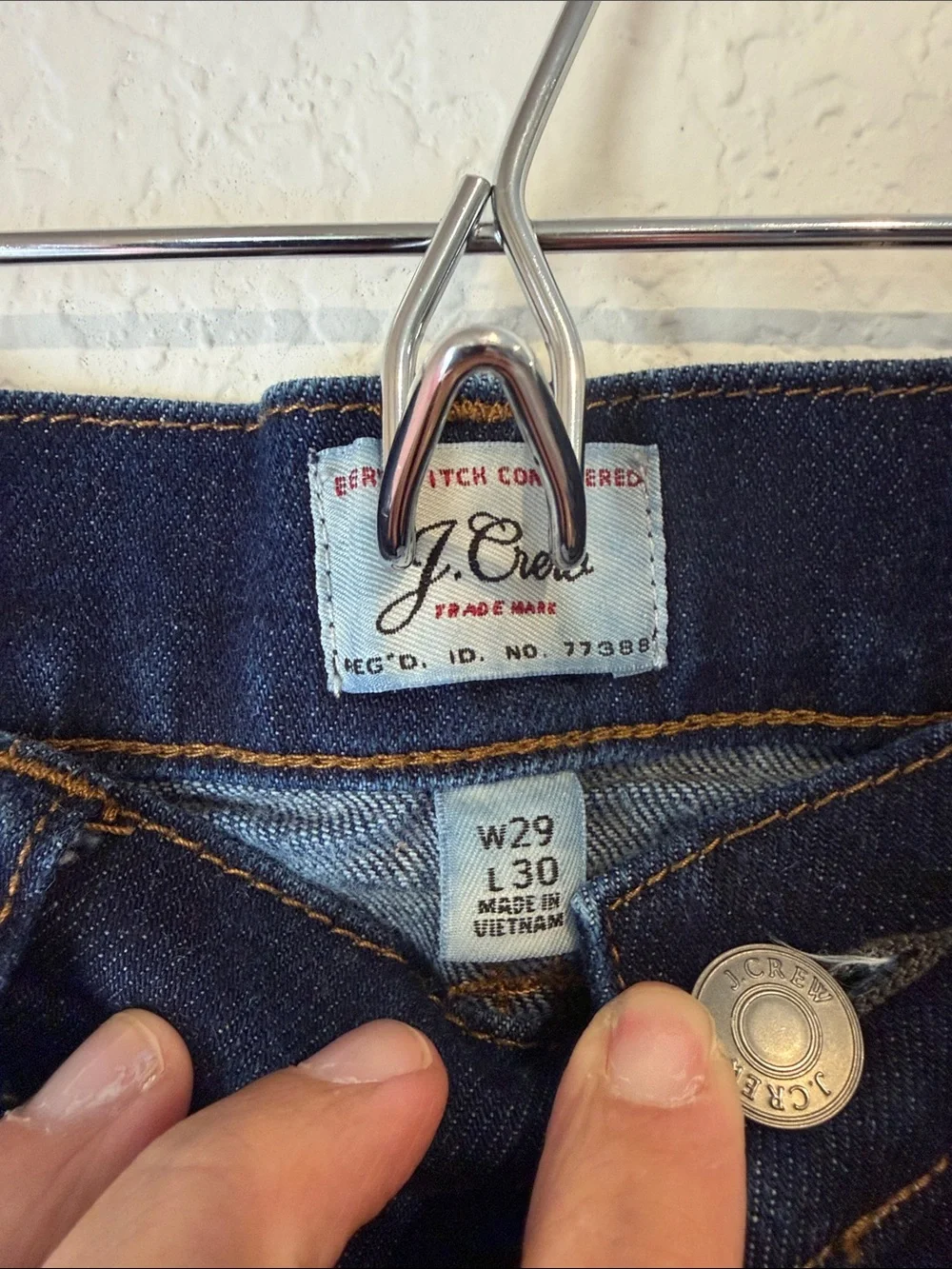 J. Crew Men's Slim Straight Dark Blue Stretch Jeans